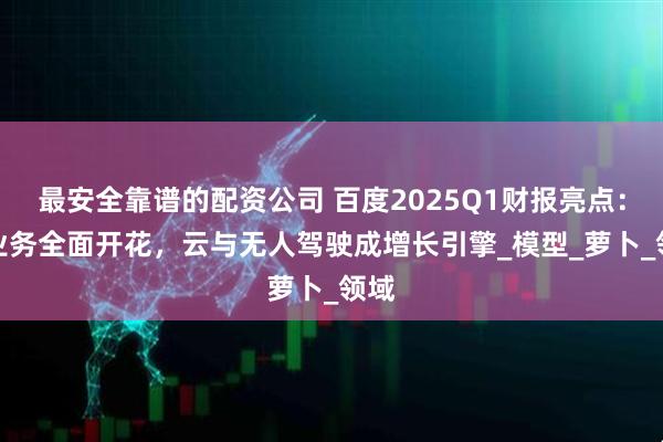 最安全靠谱的配资公司 百度2025Q1财报亮点：AI业务全面开花，云与无人驾驶成增长引擎_模型_萝卜_领域
